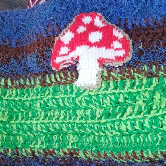 Handbags - Colorful Knit Mushroom Sweater